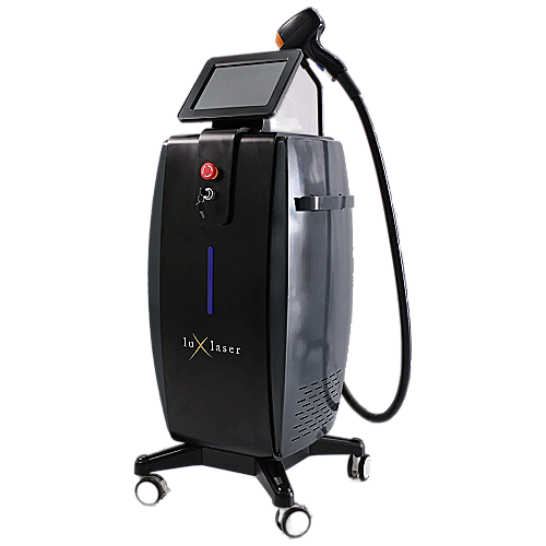 LuxLaser 1800 – diodni laser za odstranjevanje dlak, antracitno ohišje in modra LED signalizacija