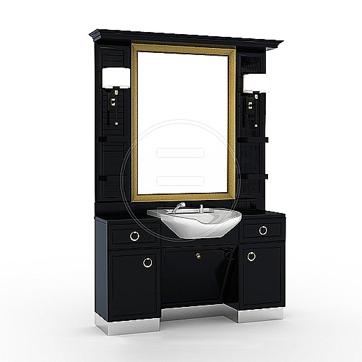 Ogledalo z delovno postajo Classic Man Gold